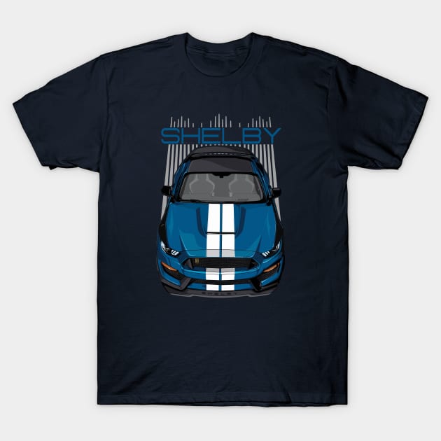 Shelby GT350 - Blue & White T-Shirt by V8social